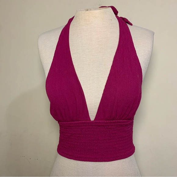 Garage Tops - Women's Halter Neck Top in Pink